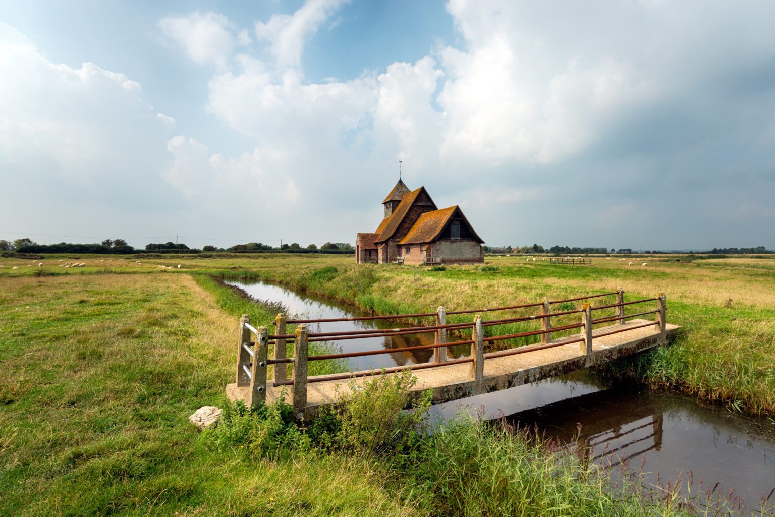 The church at Fairfield on Romney Marsh in the Kent countryside